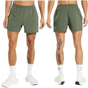 Gymshark Men’s Size S Arrival 5” Athletic Short Shorts Olive Green Hoochie Daddy